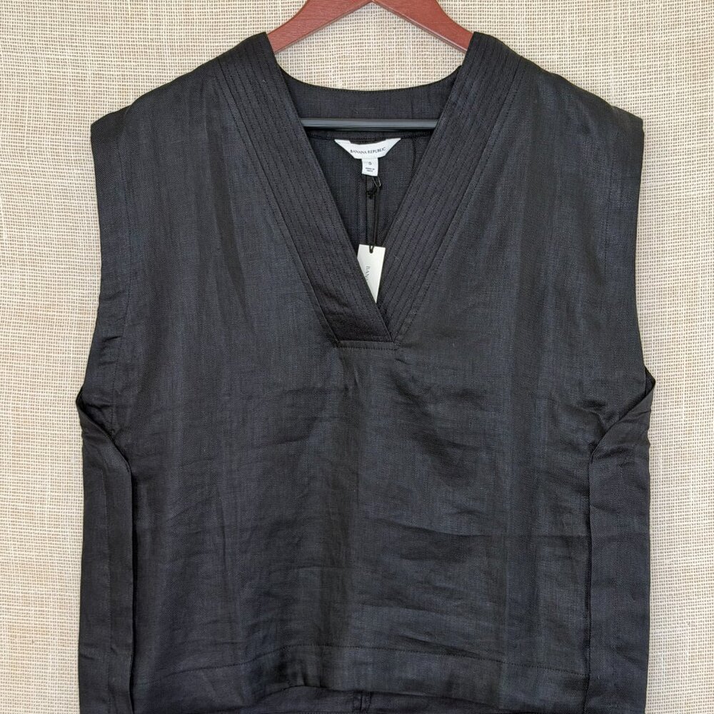 Banana Republic Black Linen Blouse - NEW with TAGS